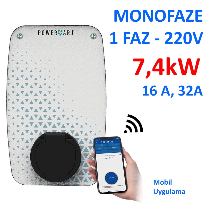 Monafaze,%201%20Faz,%20220V,%207,4kW%20-%205kW%20-%203,7kW%20-%2032A%20kadar%20Ayarlanabilir.%20Elektrikli%20Araç%20Şarj%20İstasyonu