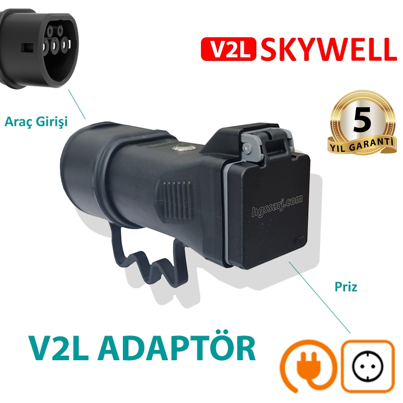 SKYWELL%20V2L%20Adaptör,%20Elektrikli%20Aracınıza%20220V%20Ev%20Tipi%20Priz%20İmkanı.%20Kampta%20-%20Seyahatte