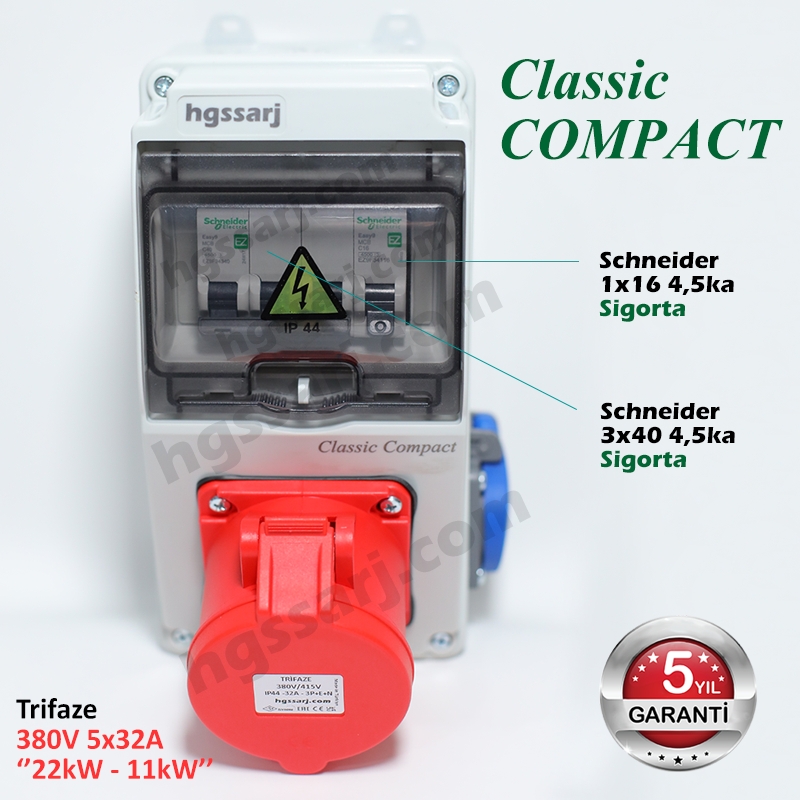 Classic%20COMPACT,%20Trifaze%20Elektrikli%20Araç%20Kombinasyon%20Kutusu%205x32A%20+%201x16A%20-%20Schneider%20Marka%20Sigorta%20Grubu%20-%205%20Yıl%20Garanti