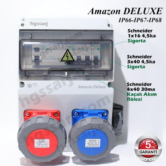 Amazon DELUXE IP66-IP67-IP68 Elektrikli Araç Kombinasyon Kutusu, 5x32A + 3x32A + 1x16A - Schneider Marka Sigorta Grubu - 5 Yıl Garanti