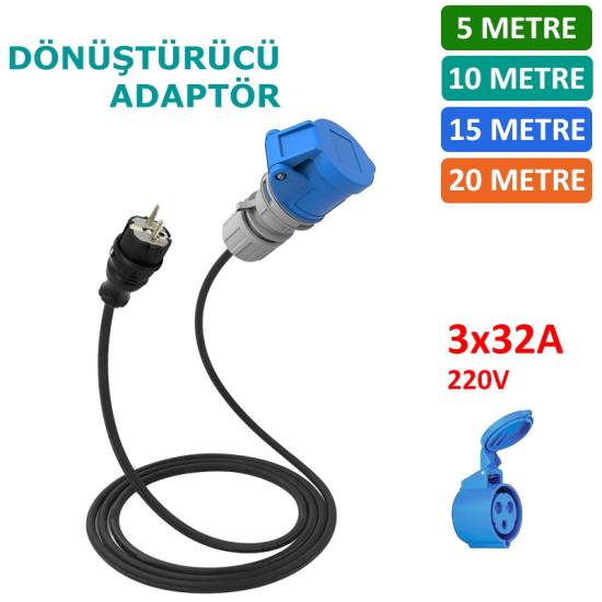 Hgsşarj, 3x32A Dönüştürücü Adaptör 220V