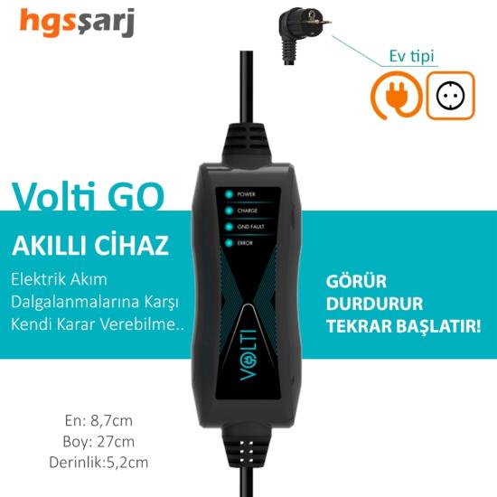 Volti GO Elektrikli Araç Mobil Şarj Cihazı 3kW 13A